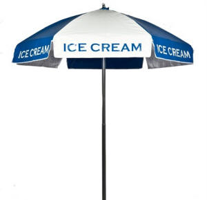 ice cream cart umbrella