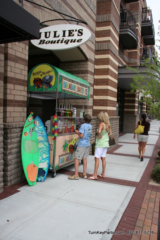 shaved ice cart with canopy mobile